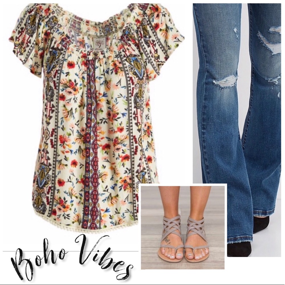 Boho Peasant Top